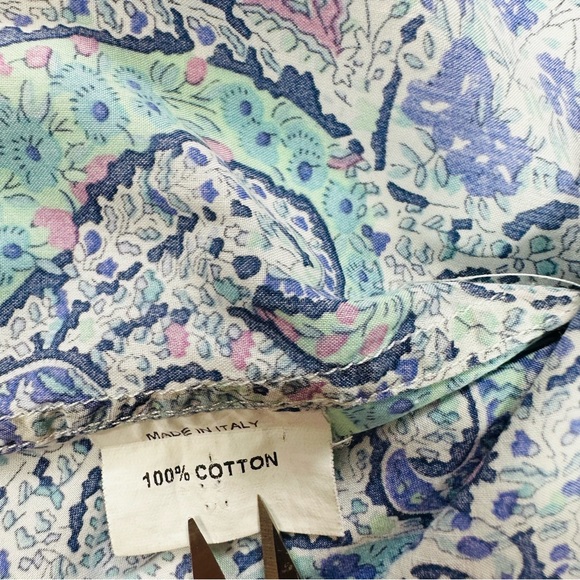 Liberty of London Shirt Sz 12 Blue Paisley Long Sleeve Button - Picture 11 of 12